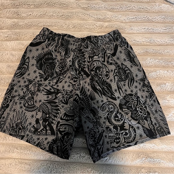 Skeleton Goods Dark Tattoo Flash Swim Trunks - Picture 1 of 3